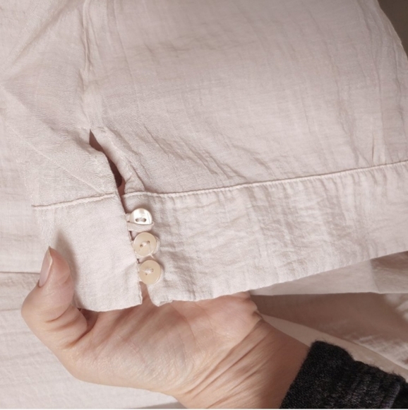 BCBG Pink Minimalist Peasant Top Buff Nude Neutral Hippie Sheath Top - Picture 5 of 8